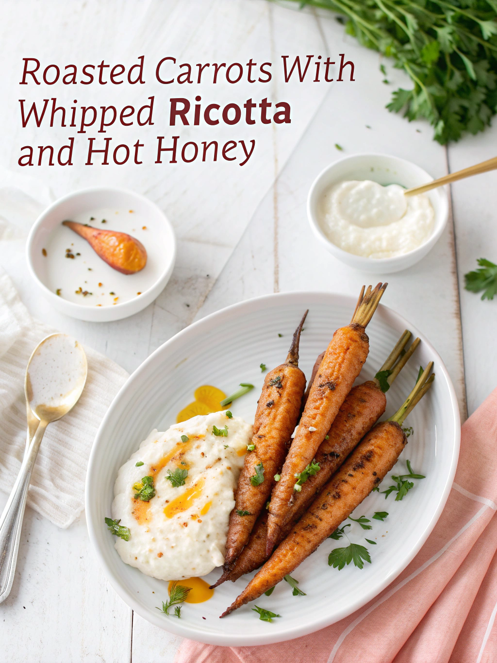 Roasted Carrots with Whipped Ricotta and Hot Honey: Amazing 30-Minute Side Dish 4 roasted carrots with whipped ricotta and hot honey